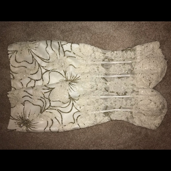 Mini White Formal Dress - Picture 2 of 6